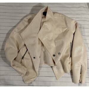 Buckle Black | Women’s Jacket Ivory Cream Faux Snake Skin Fur So Soft - Large